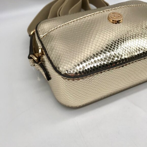 Michael Kors Metallic Gold Leather Maisie 2-In-1 Camera Crossbody Bag - Picture 6 of 11
